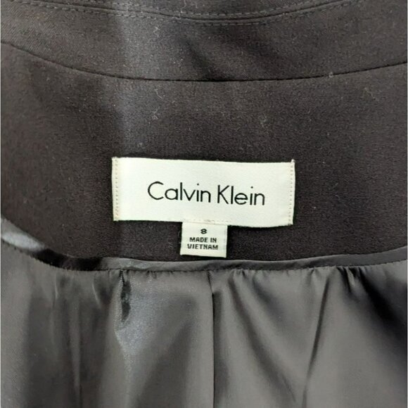 Calvin Klein Tailored Black Blazer Women Size 8 Office Career Minimalist Classic - Picture 7 of 9